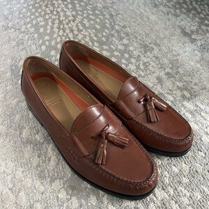 Cole Haan Brown Leather Tassel Loafers